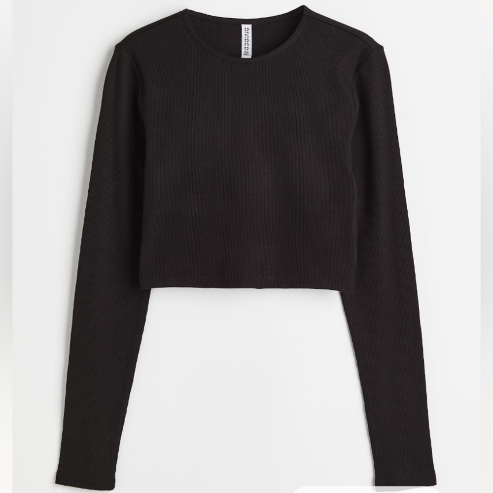 H&M Ribbed Cropped Long Sleeve